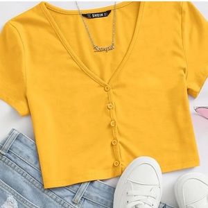 yellow crop top